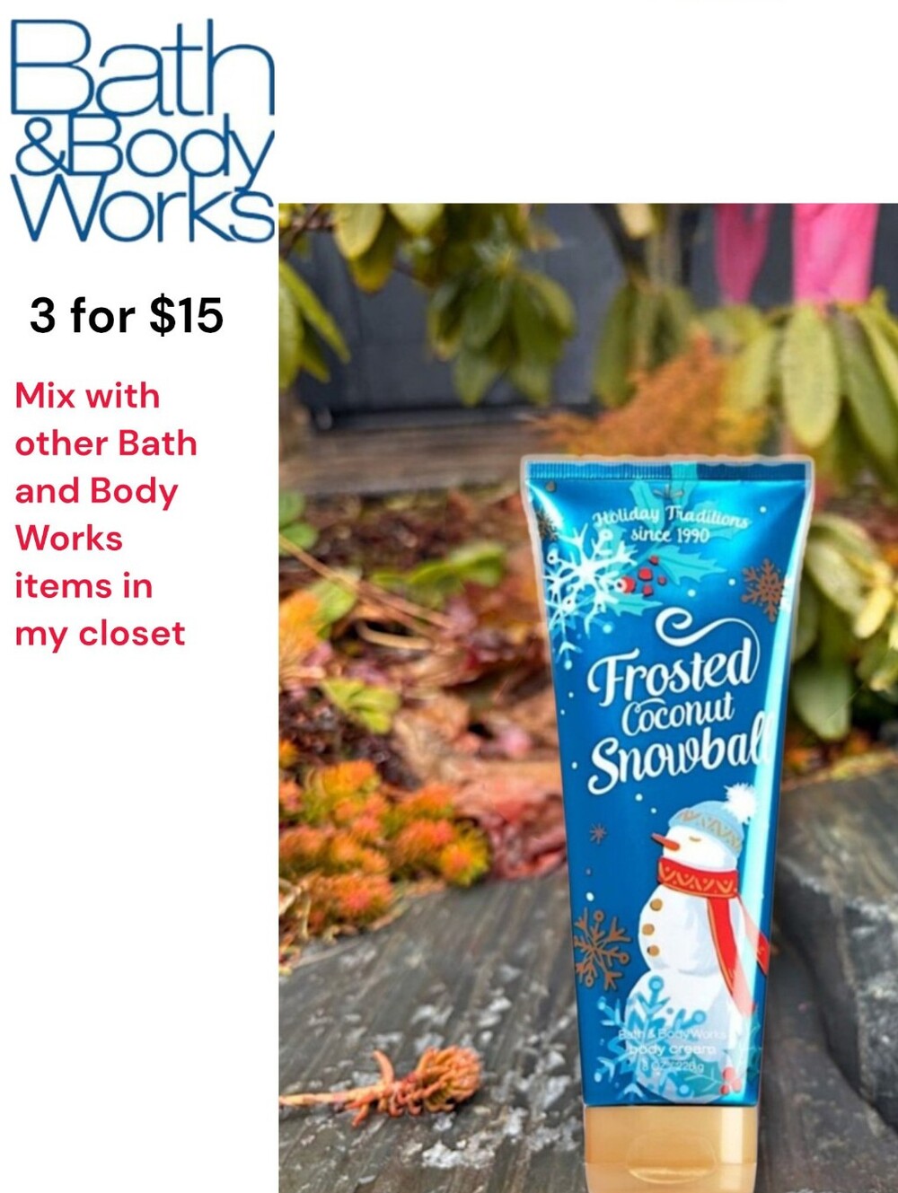 Bath & Body Works Frosted Coconut Snowball Body Cream